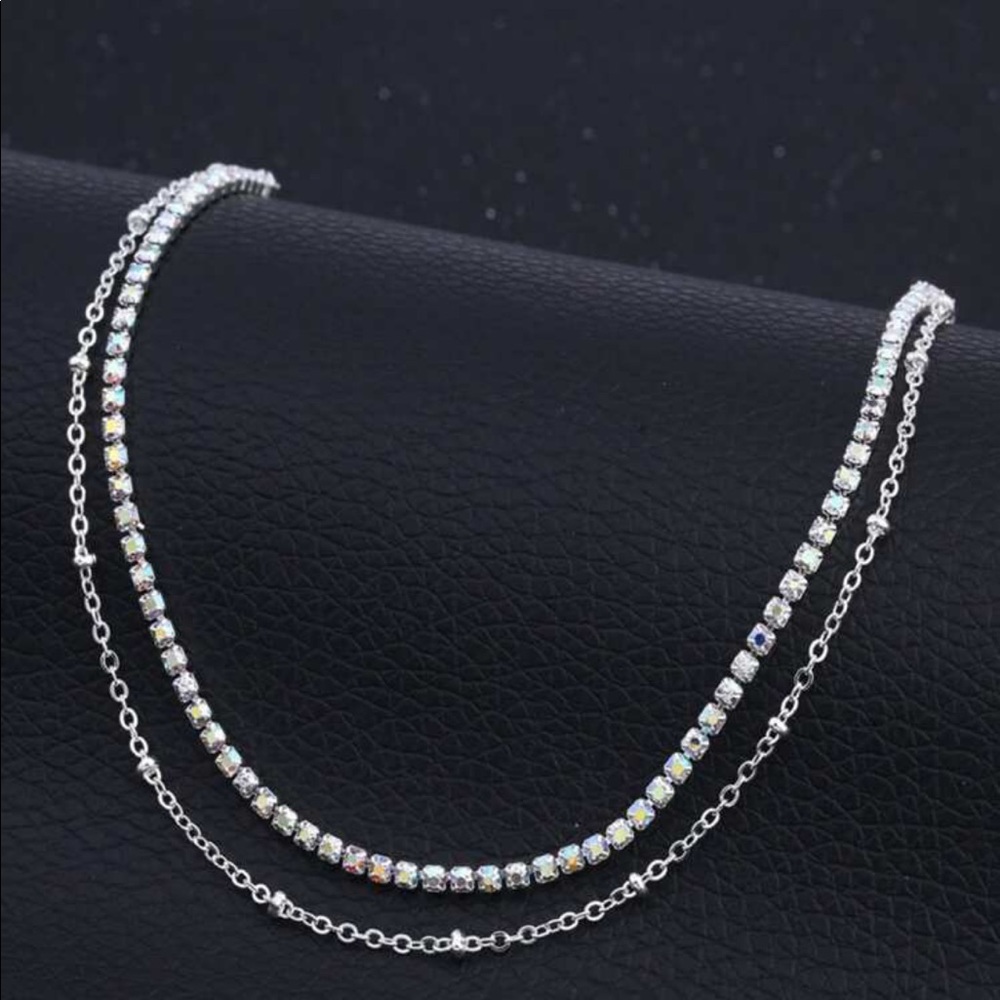 NEWâ˘Sugared + Bronzed Glimmer Of Shimmer Double Strand Silver Anklet